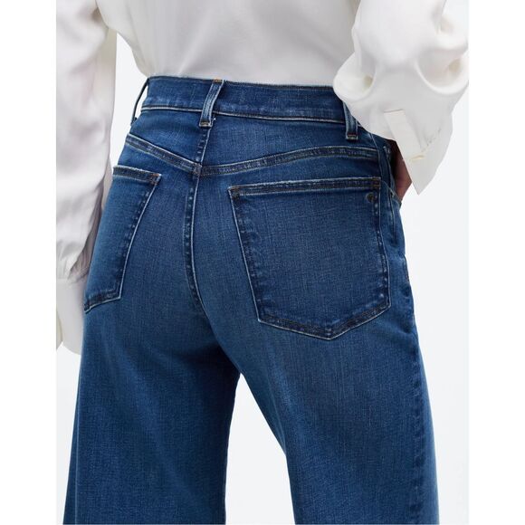 Madewell Flared Wide-Leg Crop Jeans Pelion Wash Blue Stretch Size 32 NWT - Picture 5 of 10